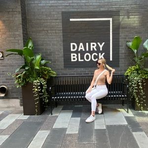 One shoulder beige knit crop top. Perfect neutral that still elevates a fit.